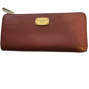 Michael Kors Burgundy Wallet with Gold Details